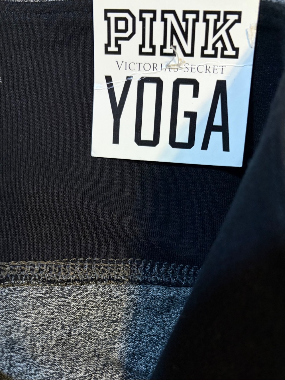 VS PINK leggings gray black side stripe logo stretch active wear | XS - Picture 6 of 6